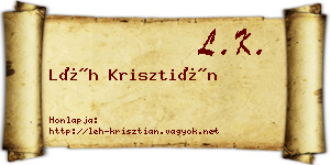 Léh Krisztián névjegykártya